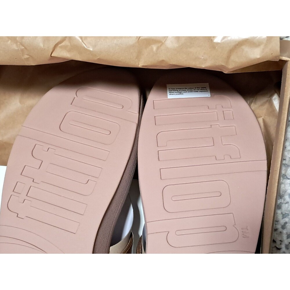 FitFlop Galaxy  Toe-Thong Slip Sandals Wedge Rose Gold US 10 EUR 41 NIB - Picture 10 of 16